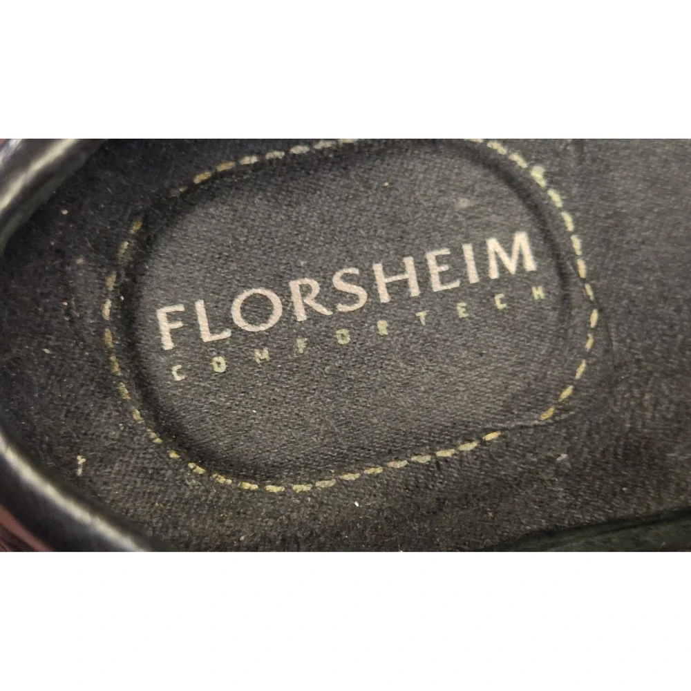 Florsheim Comfortech Leather Slip On‎ Loafer Shoes Mens Size 10 EEE Black